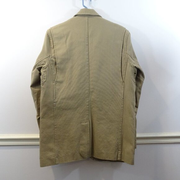 Duluth Trading Co Fire Hose Presentation Blazer Jacket Tan L Tall 2-Button - Picture 5 of 6